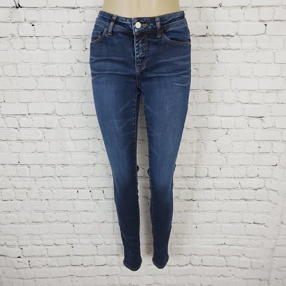 PILCRO AND THE LETTERPRESS 𝅺Anthropologie Blue Mid Rise Skinny Jeans 27
